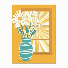 Daisies In A Vase 3 Canvas Print