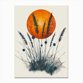 Sunset In The Grass Canvas Print