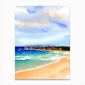 Sorrento Back Beach, Australia Watercolour Canvas Print