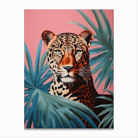 Leopard 3 Tropical Animal Portrait Canvas Print