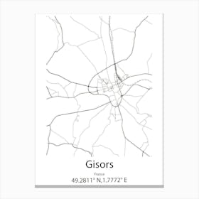 Gisors,France Minimalist Map Canvas Print