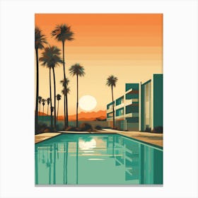 Long Beach California Mediterranean Style Illustration 2 Canvas Print