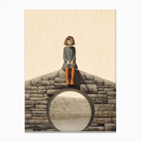 Girl On A Bridge Canvas Print