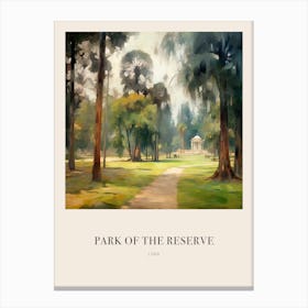 Park Of The Reserve Lima Peru Vintage Cezanne Inspired Poster Canvas Print