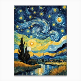 Vincent Van Gogh Art Village Painting (6) Canvas Print