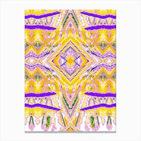 Yellow And Purple Geometric Pattern Canvas Print