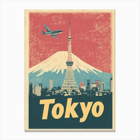 Aihrgdesign A Vintage Travel Poster Of Tokyo 1 Canvas Print