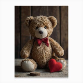 Valentine'S Day Teddy Bear Canvas Print