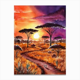 Sunset In The Savannah Canvas Print