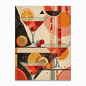 Art Deco Fruity Orange & Cranberry Cocktail 1 Canvas Print