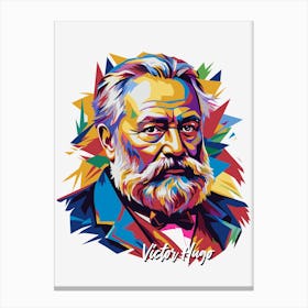 Victor Hugo 01 Portrait WPAP Pop Art Canvas Print