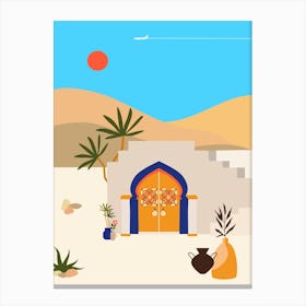 Islamic Architecture In The Desert. Boho, Boho decor: Egypt, Morocco, Tunisia poster #1 Canvas Print
