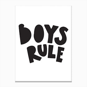 Boys rule black Canvas Print