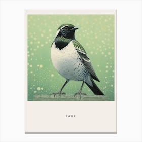 Ohara Koson Inspired Bird Painting Lark 2 Poster Canvas Print
