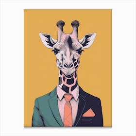 Giraffe In A Suit Canvas Print