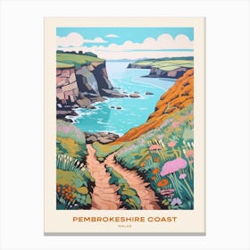Pembrokeshire Coast Wales 3 Hike Poster Canvas Print