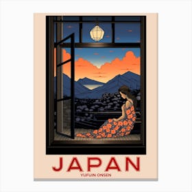 Yufuin Onsen, Visit Japan Vintage Travel Art 2 Canvas Print