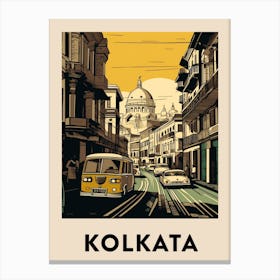 Kolkata Vintage Travel Poster Canvas Print