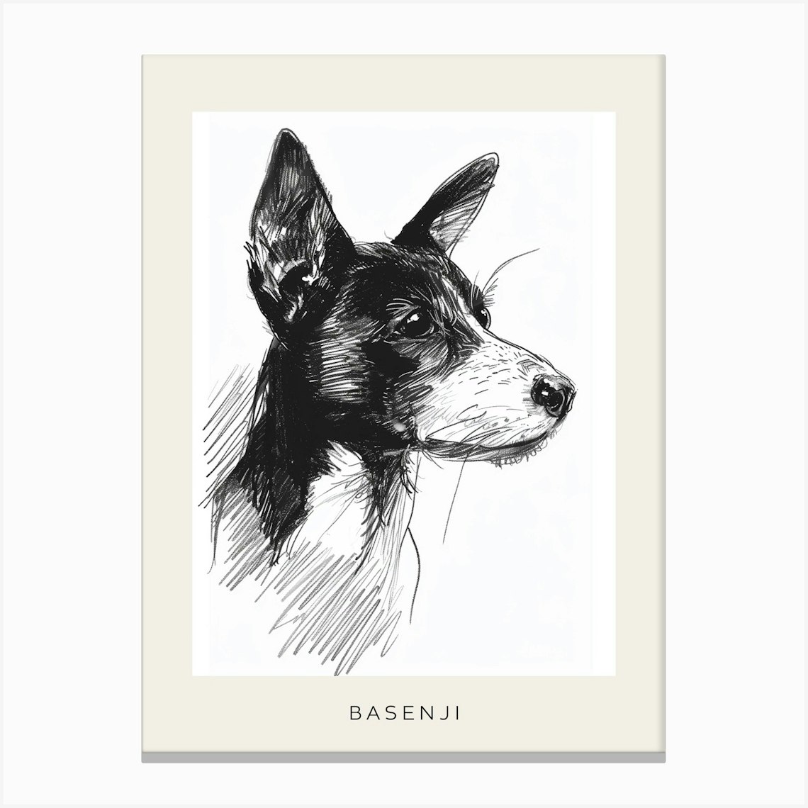 Basenji Umbrella - Black & White Basenji Umbrella - Black & White