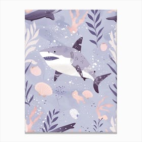 Purple Isistius Genus Shark Illustration 2 Canvas Print