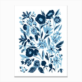 Blue Bold Flowers Canvas Print