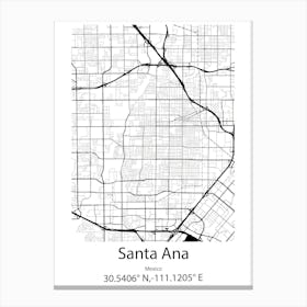 Santa Ana Nextlalpan,Mexico Minimalist Map Canvas Print