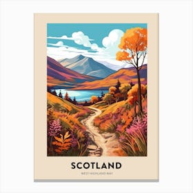 West Highland Way Scotland 1 Vintage Hiking Travel Poster Canvas Print