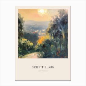 Griffith Park Los Angeles Vintage Cezanne Inspired Poster Canvas Print