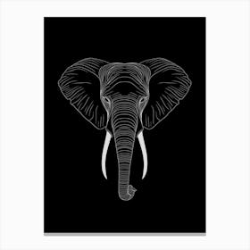 Elephant On A Black Background 1 Canvas Print