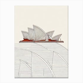 Sydney Opera House Sydney Boho Landmark Illustration Canvas Print
