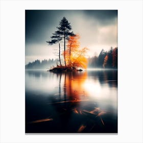 Autumn Trees In A Lake Canvas Print
