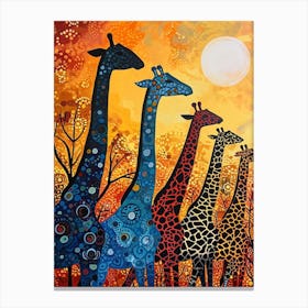 Geometric Abstract Giraffe Herd 1 Canvas Print