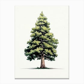 Cedar Tree Pixel Illustration 2 Canvas Print