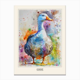 Goose Colourful Watercolour 1 Poster Canvas Print