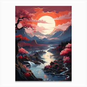 Cherry Blossom Sunset 2 Canvas Print