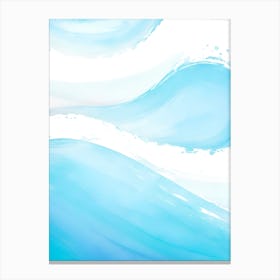 Blue Ocean Wave Watercolor Vertical Composition 39 Canvas Print