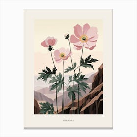 Flower Illustration Anemone 3 Poster Canvas Print