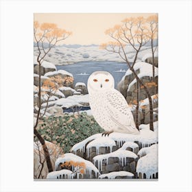 Winter Bird Painting Snowy Owl 2 Canvas Print