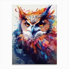 Owl Digital Watercolour Canvas Print