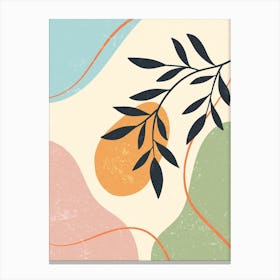 Abstract Painting With Leaves Canvas Print