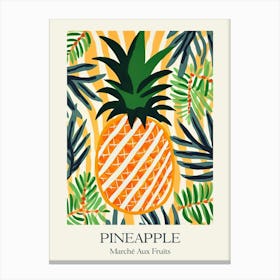 Marche Aux Fruits Pineapple Fruit Summer Illustration 3 Canvas Print