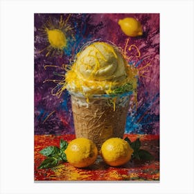 Ice Cream With Lemons Canvas Print