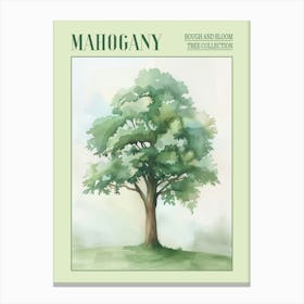 Mahogany Tree Atmospheric Watercolour Painting 7 Poster Canvas Print