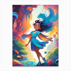 Girl In The Forest Canvas Print