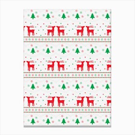 Red Green And Blue Christmas Themed Illustration Canvas Print
