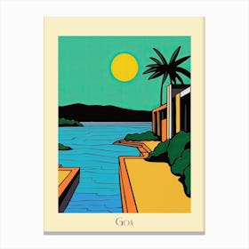 Poster Of Minimal Design Style Of Goa, India 2 Canvas Print