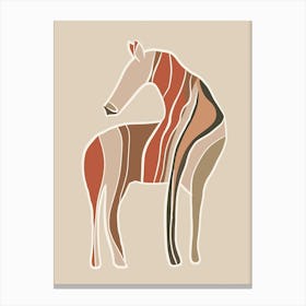 Zebra - Boho, Line Art 1 Canvas Print