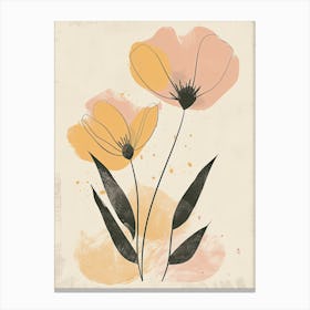 Tel Aviv Flower Market Boho Minimalist Style Canvas Print