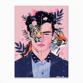 Man With Tiger Head Canvas Print