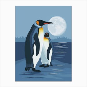 Emperor Penguin Half Moon Island Minimalist Illustration 2 Canvas Print